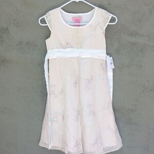 Beige Floral dress/ formal dress